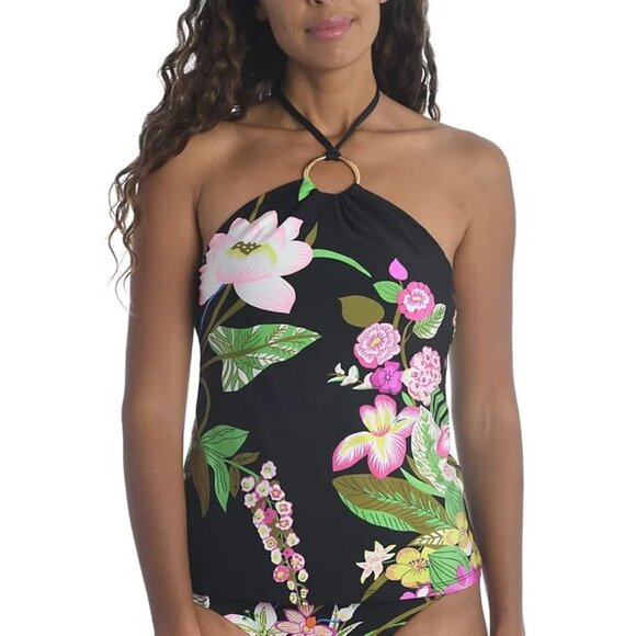 Trina Turk NWT Moonlit Lotus Halter Ring Tankini Top size 2 - Picture 7 of 8